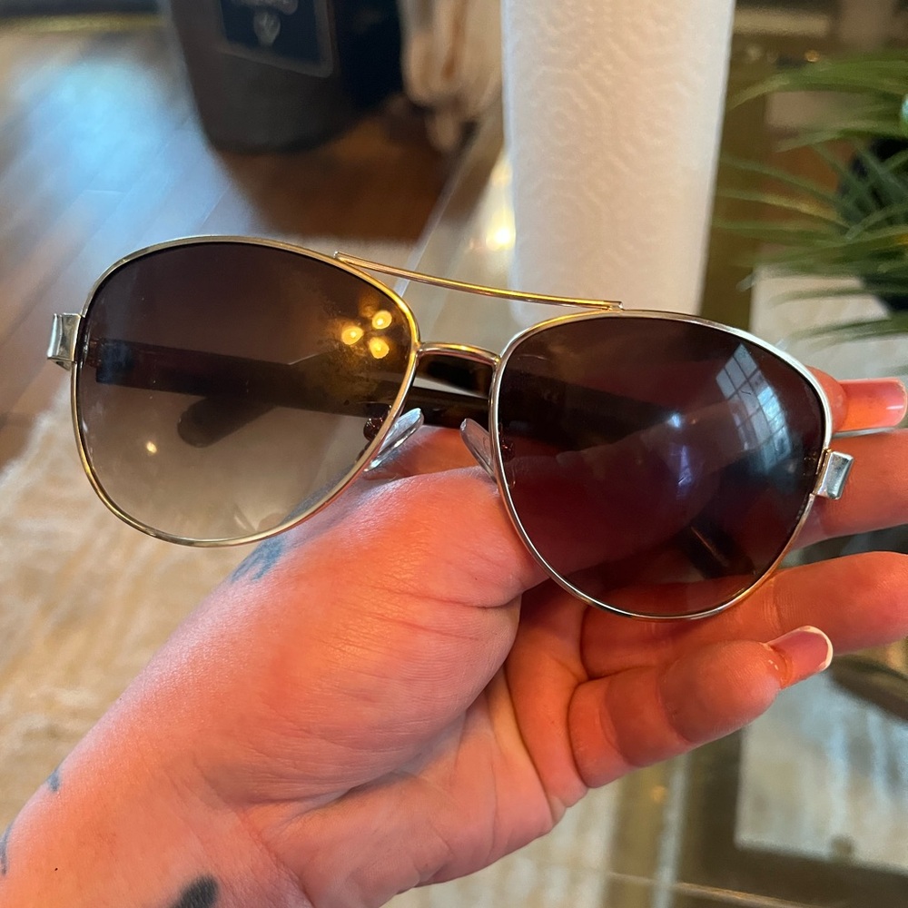 Stylish Brown Aviator Sunglasses Ann Taylor